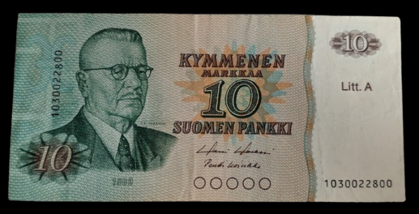 Finland 1980 10 Markkaa Litt. A, Misalignment Error - Image 2