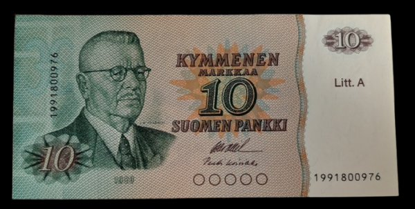 Finland 1980 10 Markkaa Litt A 1991800976, Replacement Series 199