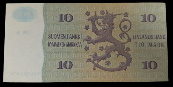 Finland 1980 10 Markkaa Litt A 1991800976, Replacement Series 199 - Image 2