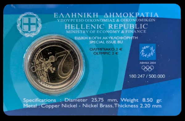Greece 2004 2 Euros, Olympic Games in Athens, coincard - Image 2