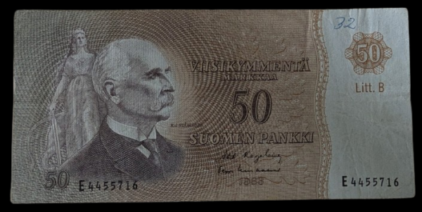 Finland 1963 50 Markkaa Litt. B E4455716 Karjalainen – Lindblom