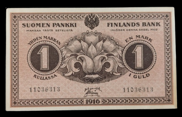 Finland 1916 1 Markka 11036313 Järnefelt – Müller