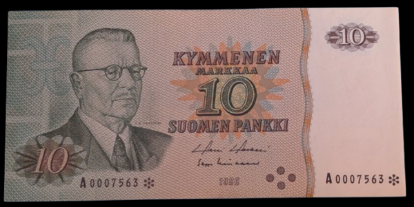 Finland 1980 10 Markkaa Star(replacement) A0007563 Holkeri – Lindblom