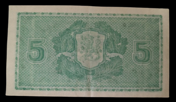 5 Markkaa 1939 Litt. D D8173418 Raittinen - Aspelund - Image 2