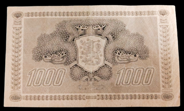 Finland 1922 1000 Markkaa Litt. C L756526 Rangell - Carpelan - Image 2