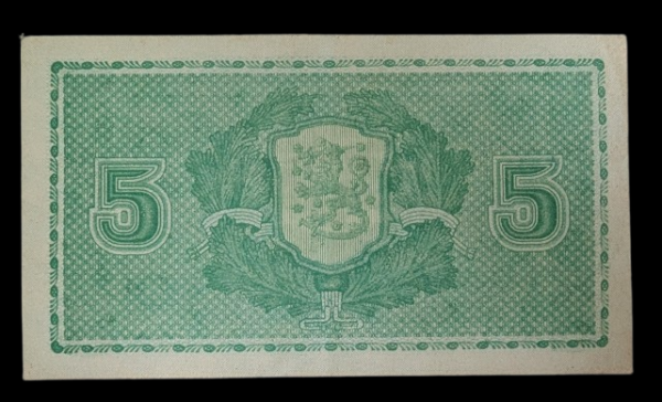 5 Markkaa 1939 Litt. D C8848934 Raittinen – Aspelund - Image 2