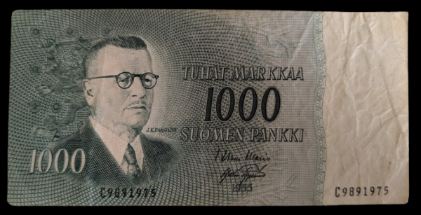 Finland 1955 1000 Markkaa C9891975 Waris - Aspelund