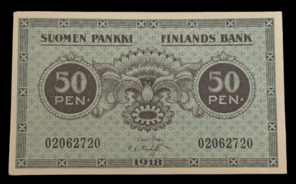 Finland 1918 50 Pennia 02062720 von Collan - Thesleff