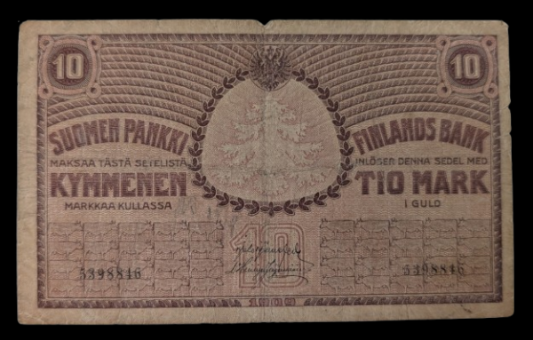 10 Markkaa 1909 5398846 Järnefelt - Hisinger Jägerskiöld