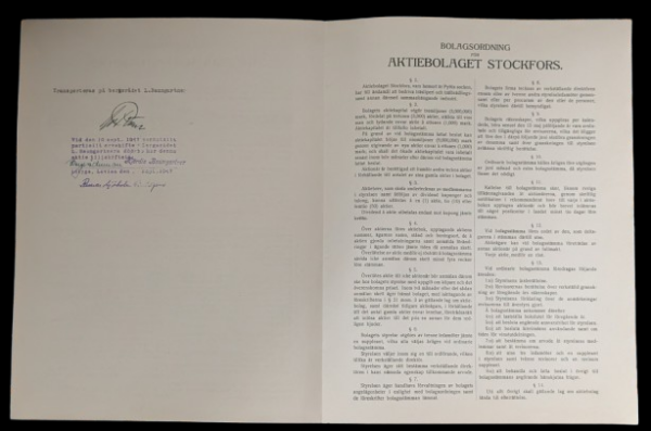 Stockfors, 20000 Markkaa Stock Certificate 1920 - Image 2