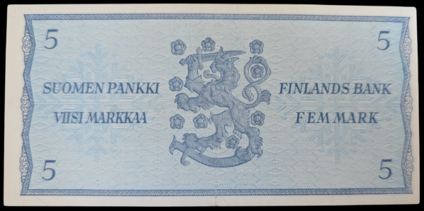 Finland 1963 5 Markkaa Litt. A Star(replacement) B0051720 Kullberg - Aranko - Image 2