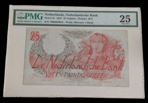 Netherlands 1947 25 Gulden PMG VF 25