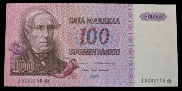 100 Markkaa 1976 Tähti J0282140 Alenius – Lindblom