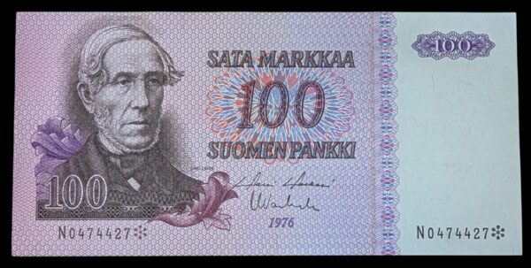 100 Markkaa 1976 Tähti N0474427 Holkeri – Vanhala