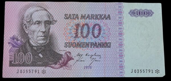 100 Markkaa 1976 Tähti J0355791 Karjalainen – Nars