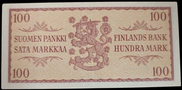 100 Markkaa 1957 D9860940 Leinonen – Engberg - Image 2