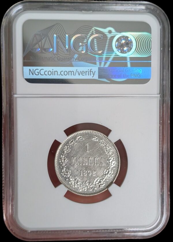Finland 1892 L 1 Markka NGC UNC Details - Image 4