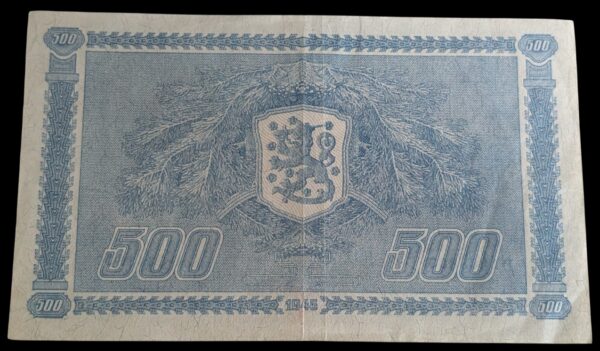 500 Markkaa 1945 Litt. B D034800Jutila – Carpelan - Image 3