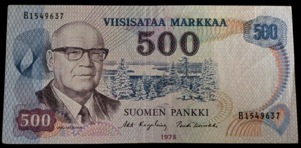 500 Markkaa 1975 B1549637 Karjalainen – Koivikko