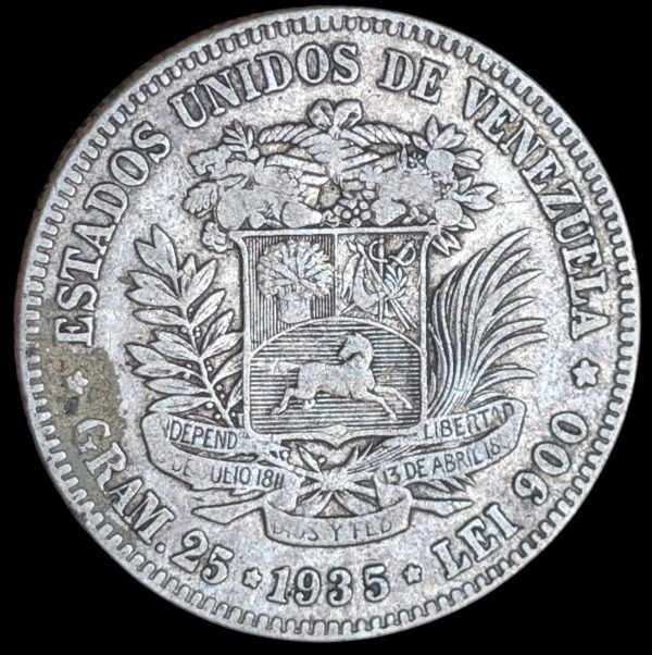 Venezuela 5 Bolivares 1935