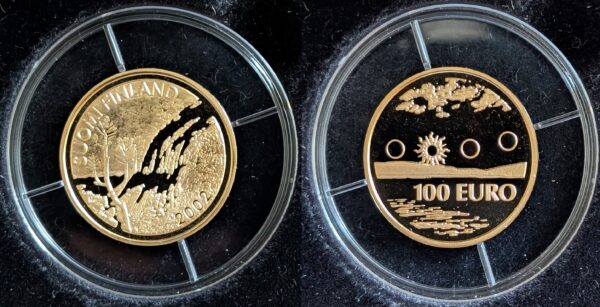 Finland Proof Gold 2002 100 Euros Lapland Midnight Sun - Image 2