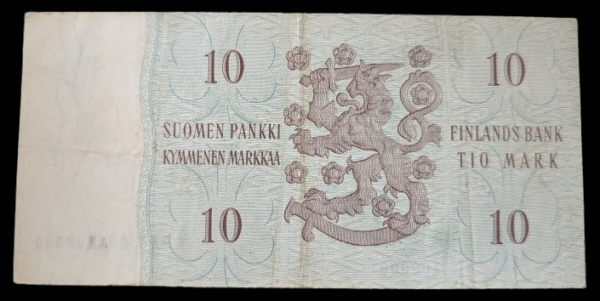 10 Markkaa 1963 Litt. A AÅ4100000 - Image 2