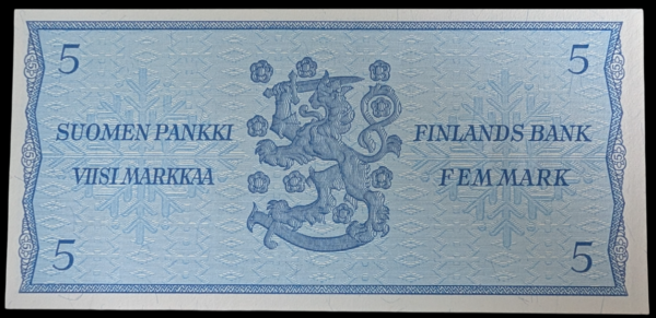 5 Markkaa 1963 Litt. B A0000508, pieni sarjanumero! - Image 2