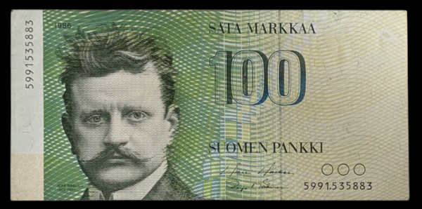 100 Markkaa 1986 Korvaava 5991535883 Holkeri – Mäkinen