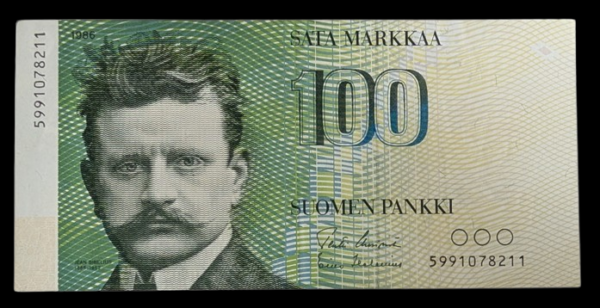 100 Markkaa 1986 Korvaava 5991078211 Uusivirta – Helenius