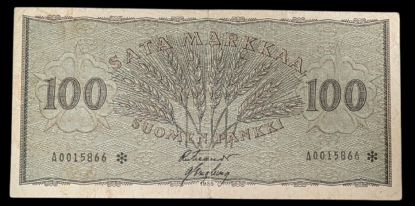 Finland 1955 100 Markkaa Star(replacement) A0015866 von Fieandt – Engberg