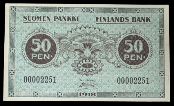 Finland 1918 50 Pennia 00002251 von Collan – Müller