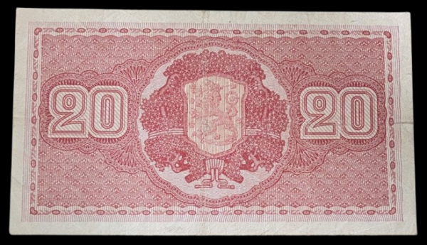 20 Markkaa 1922 Litt. C X0277706 Ryti – Wahlman - Image 2