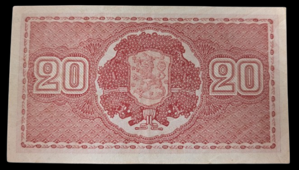 20 Markkaa 1922 Litt. C Z0219458 Rangell – Wahlman - Image 2