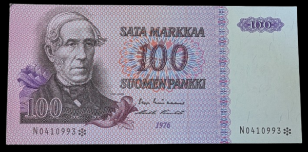 100 Markkaa 1976 Tähti N0410993 Lindblom - Puntila