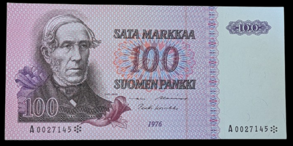 100 Markkaa 1976 Tähti A0027145 Alenius – Koivikko