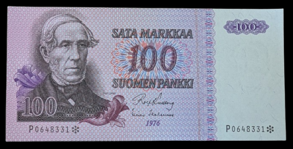 100 Markkaa 1976 Tähti P0648331 Kullberg – Helenius