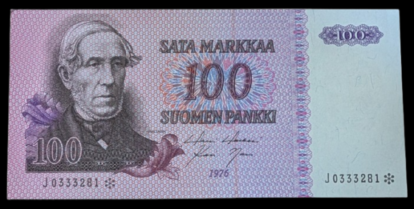100 Markkaa 1976 Tähti J0333281 Holkeri – Nars