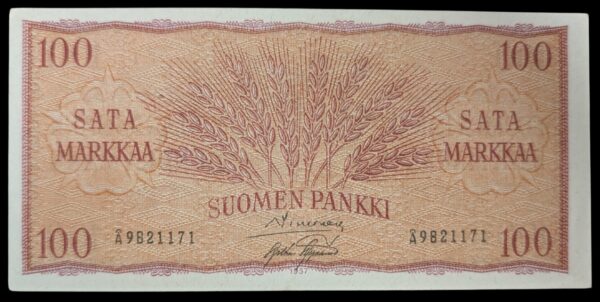 100 Markkaa 1957 Å9821171 Simonen - Aspelund