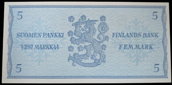 5 Markkaa 1963 Litt. B Korvaava I0000085, pieni sarjanumero! - Image 2