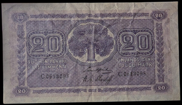 20 Markkaa 1922 C0613098 Gråsten - Thesleff