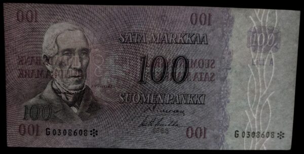 100 Markkaa 1963 Litt. A Tähti G0308608 Simonen - Luukka - Image 3