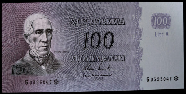 100 Markkaa 1963 Litt. A Tähti G0325047 Koivisto – Lindblom