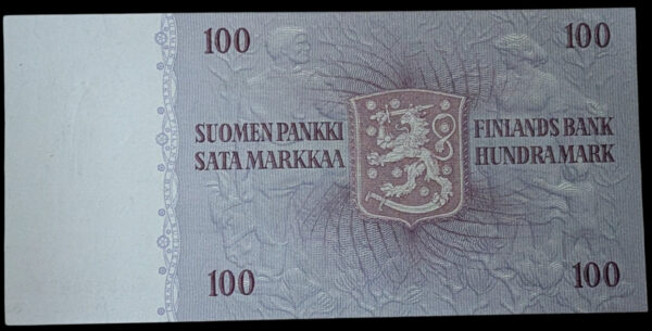 100 Markkaa 1963 Litt. A Tähti G0325047 Koivisto – Lindblom - Image 2