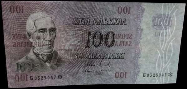 100 Markkaa 1963 Litt. A Tähti G0325047 Koivisto – Lindblom - Image 3