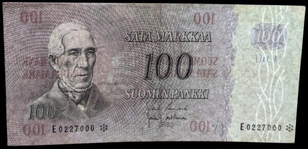 100 Markkaa 1963 Litt. A Tähti E0227000 Uusivirta – Vuotilainen - Image 3