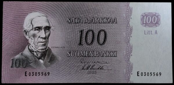 Finland 1963 100 Markkaa Litt. A E0305569 Hetemäki – Luukka