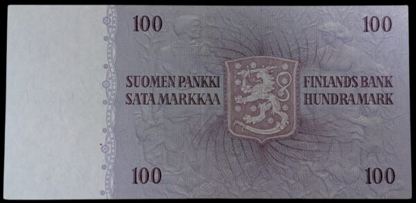 Finland 1963 100 Markkaa Litt. A E0305569 Hetemäki – Luukka - Image 2