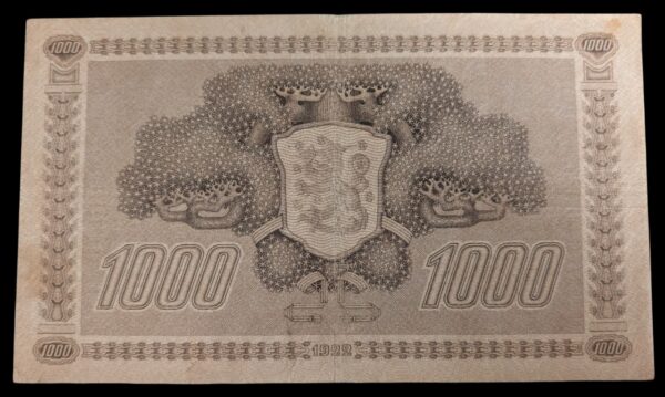 Finland 1922 1000 Markkaa Litt. C H097109 Kivialho – Alsiala - Image 2