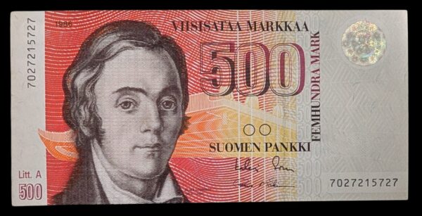 500 Markkaa 1986 Litt A 7027215727 Sorsa – Mäkinen