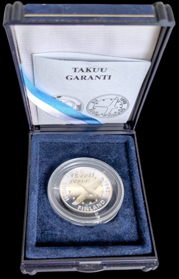 10 Markkaa 1995 EU-puheenjohtajuus kulta-hopea - Image 3